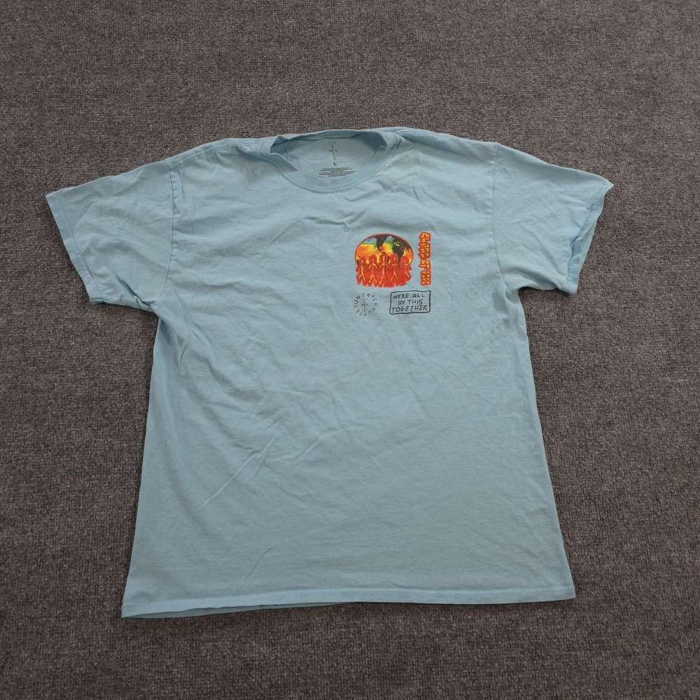 Cactus Jack Shirt Mens Large Blue Class Of 2020 Travis Scott World Graphic Tee